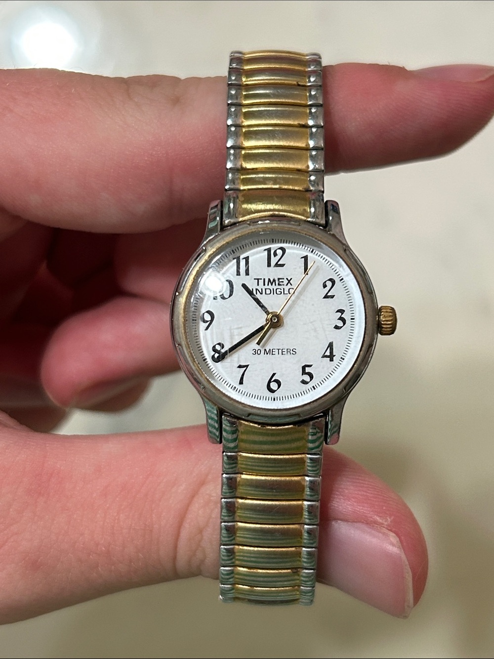 Timex Two-Tone Expansion Band Watch - White Dial